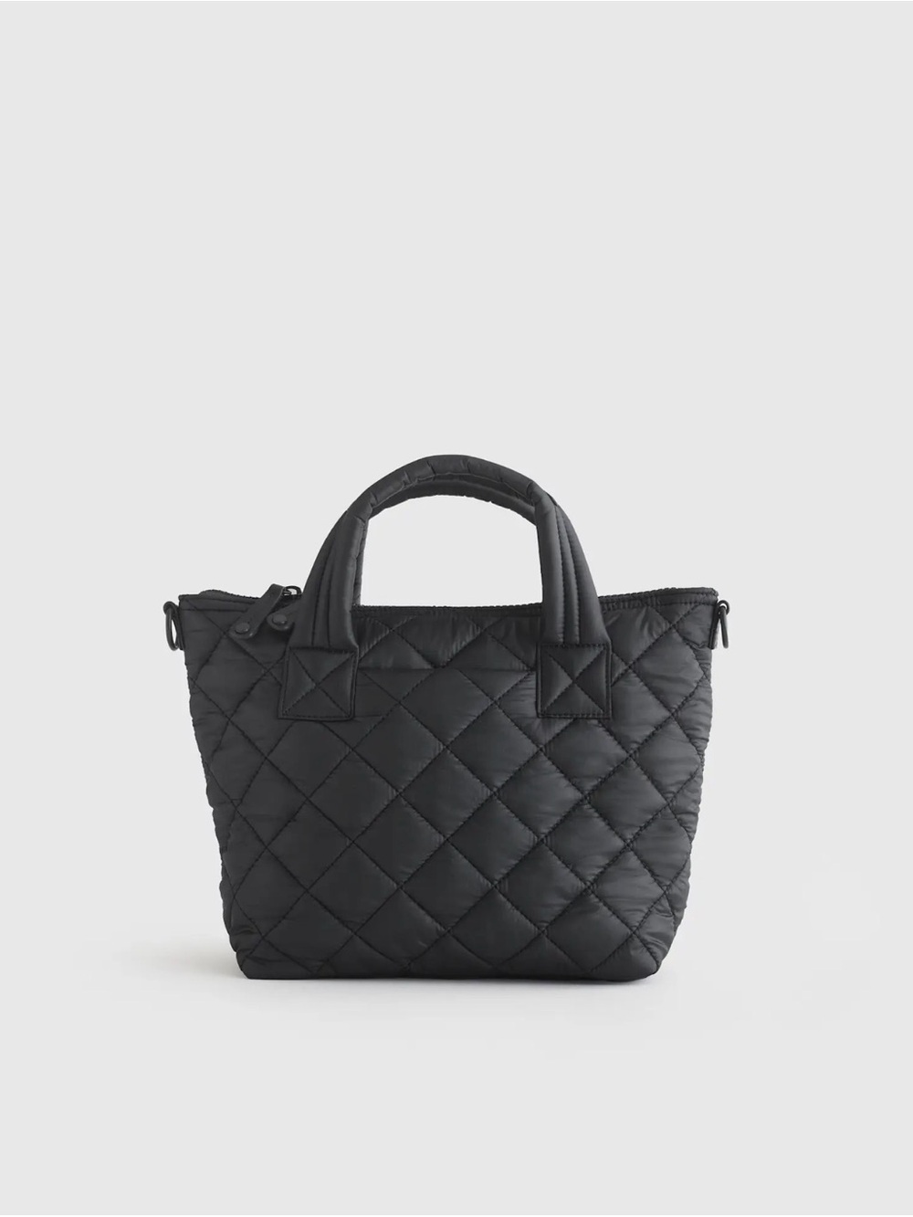 Quince Transit Quilted Small Crossbody Tote in Black